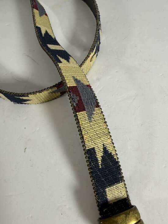 Vintage 90s Western Country Leather Geometric Navajo Belt Womens 1XL main image 8